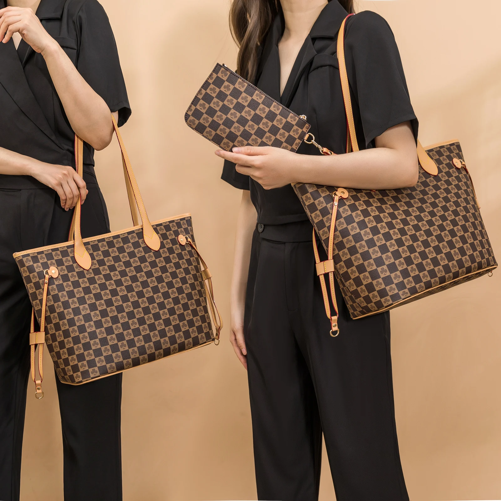 Tote Bags for Women Large Fahsion Designer Handbag Top Handle Satchel Leather Shoulder Purse 2 Sets with Small Wallet |