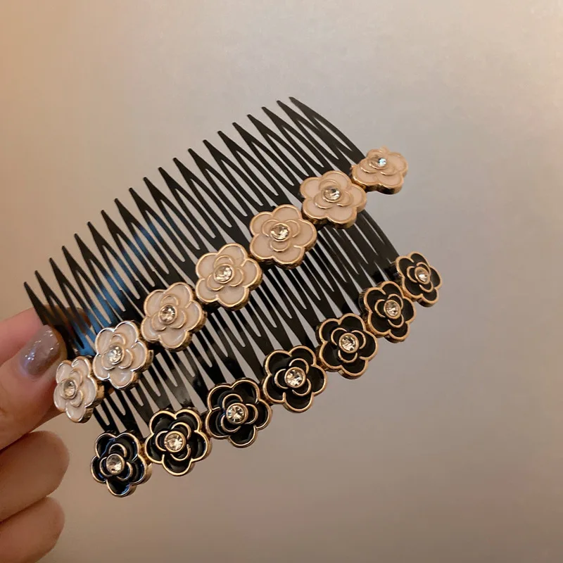 

Fashion Diamond-studded Flower Hair Comb Insert Comb Retro Back Head Broken Hair Fixed Hairpin Hair Accessories Women Wholesale