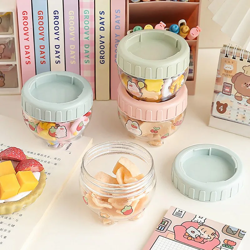 

1Pcs Plastic Sealed Cans Food Storage Jar Spice Teas Beans Candy Preservation Bottle With Stickers Storage Tool Kitchen Tools