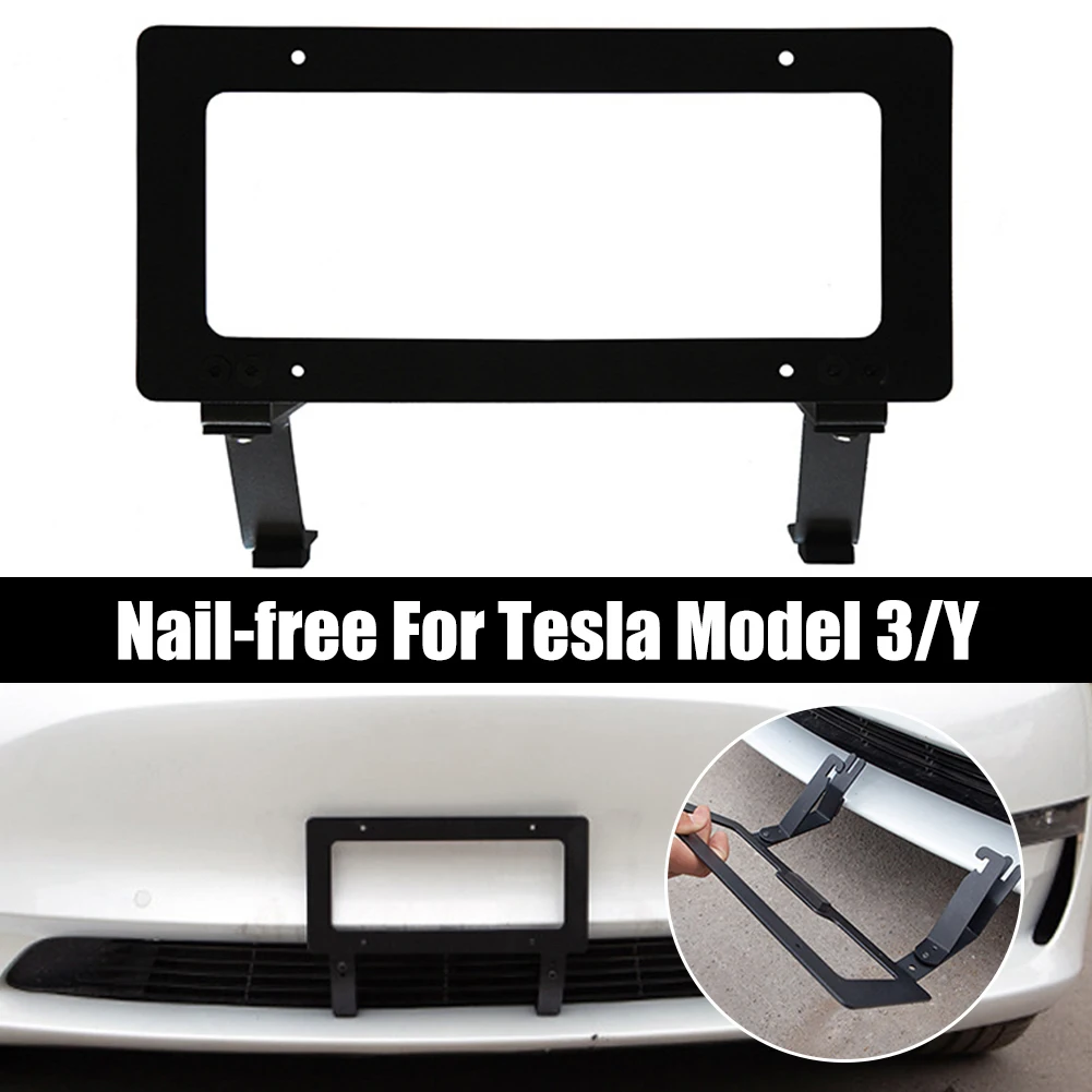 

Монтажный держатель для номерного знака Tesla Model 3/Y 2017-2021, модификация из алюминиевого сплава, рамка для номерного знака США с бесплатной перф...