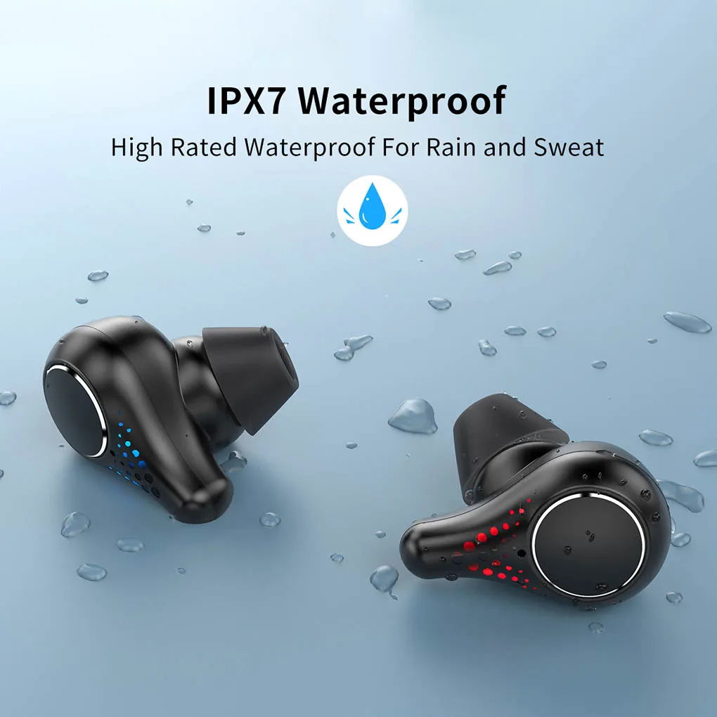 

1 Pair Earbud Rechargeable HiFi In-ear Wireless Earphone Headset Grey