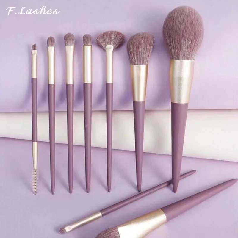 

9Pcs Cute Makeup Brushes Set Purple Soft Eyeshadow Eyebrow Brush Cosmetics Foundation Blush Contour Makeup Brushes Beauty Tool