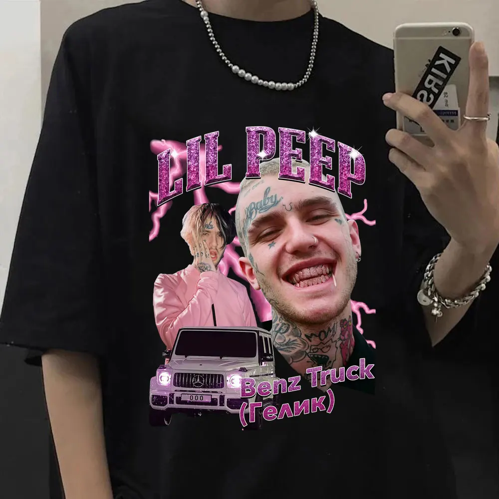 

Футболка с принтом Rapper Lil Peep, модная дизайнерская Винтажная футболка в стиле хип-хоп, летняя мужская и женская хлопковая искусственная уличная одежда