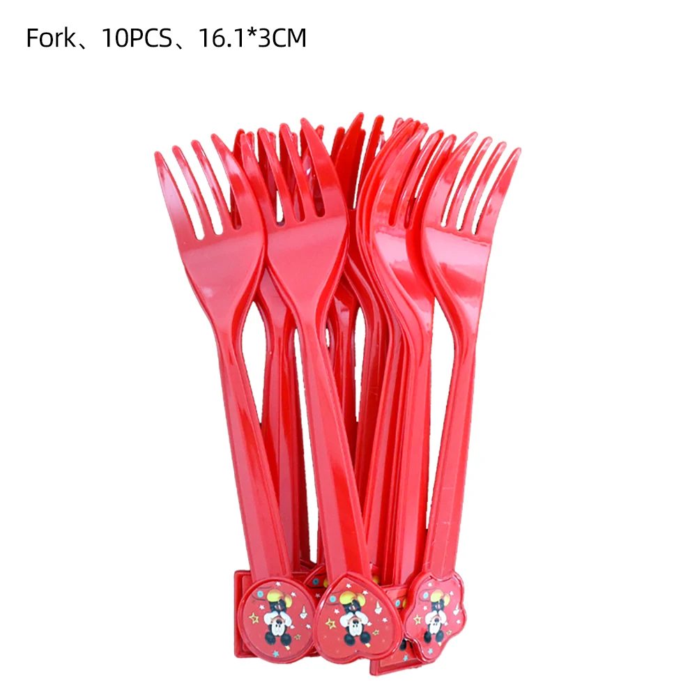 Disney Микки Маус товары для дня рождения одноразовая посуда вилка нож ложка набор