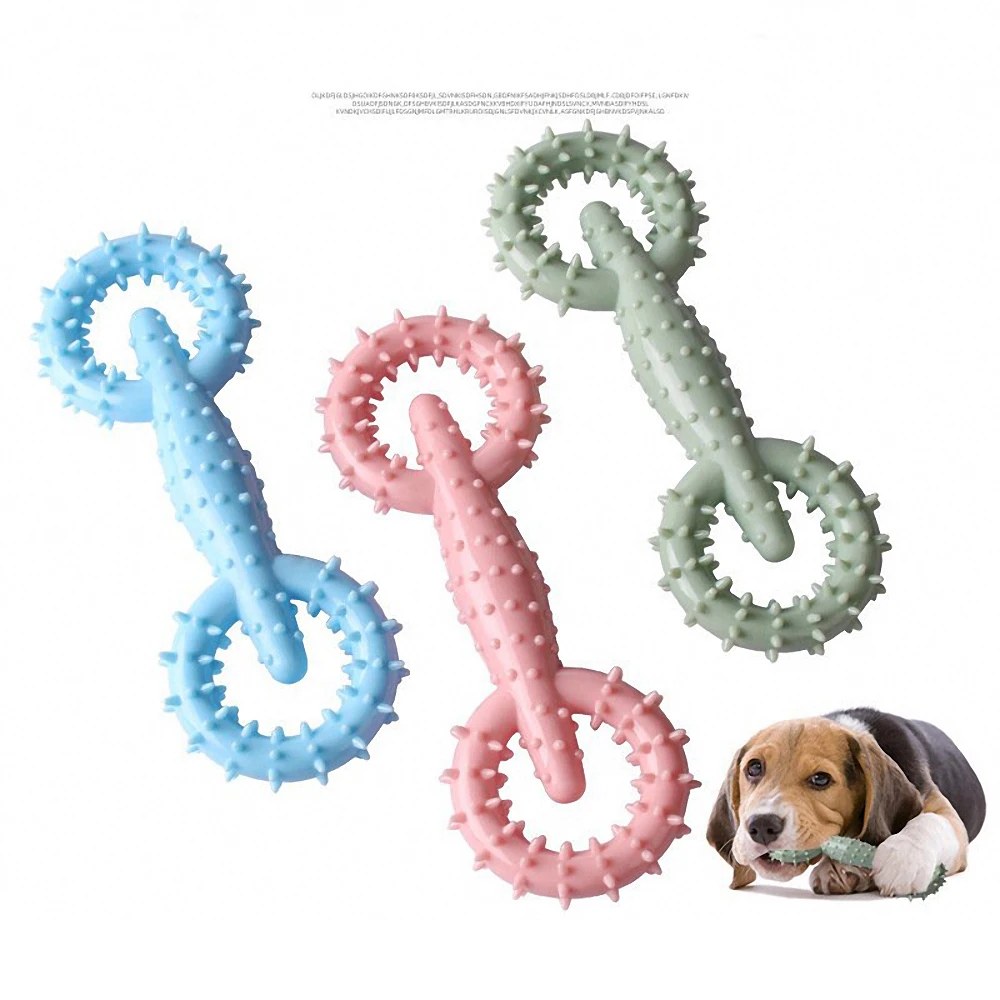 

TPR Pull Ring Dog Molar Stick Chew Toy Puppy Dogs Cats Teeth Cleaning Bite-Resistant Toy Pet Interactive Supplies