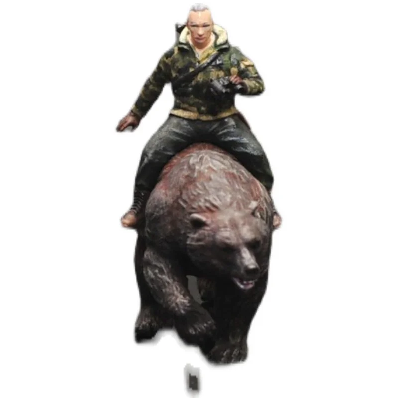 

1:64 Puppet model Putin riding a bear big micro landscape shooting props car model scene decoration resin figure