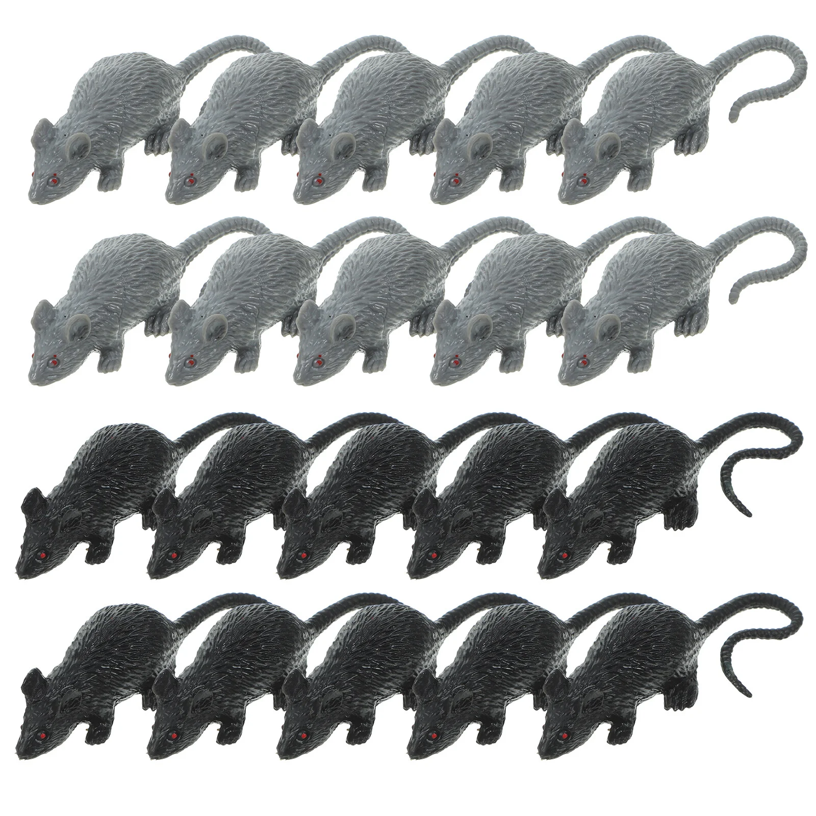 

20 Pcs Statue Mouse Adornments Lifelike Halloween Rats Decorations Black Mini Simulation Props Pvc Scary Pranks