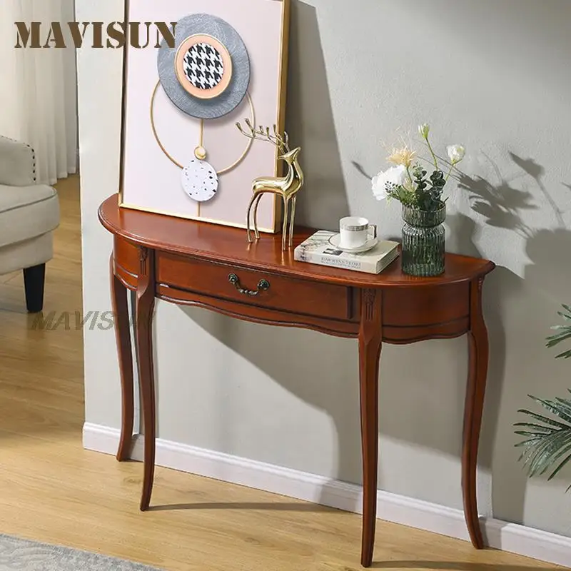 

Простой и современный входной стол орехового цвета для гостиной, декоративная ваза из массива дерева, демонстрационный столик для крыльца, ...