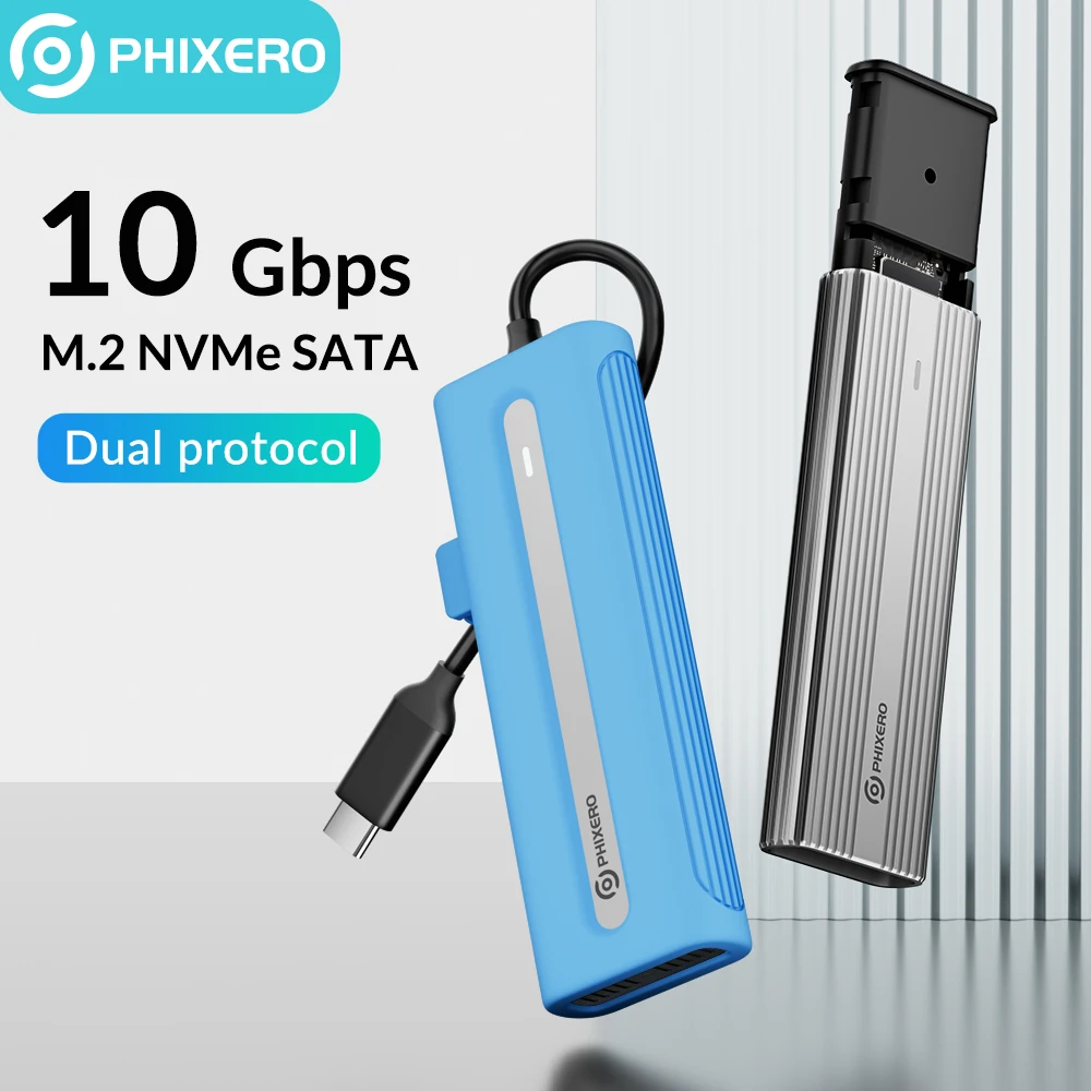 

Корпус внешний PHIXERO M2 SSD, M.2 NVMe SATA, 10 Гбит/с, USB 3,2