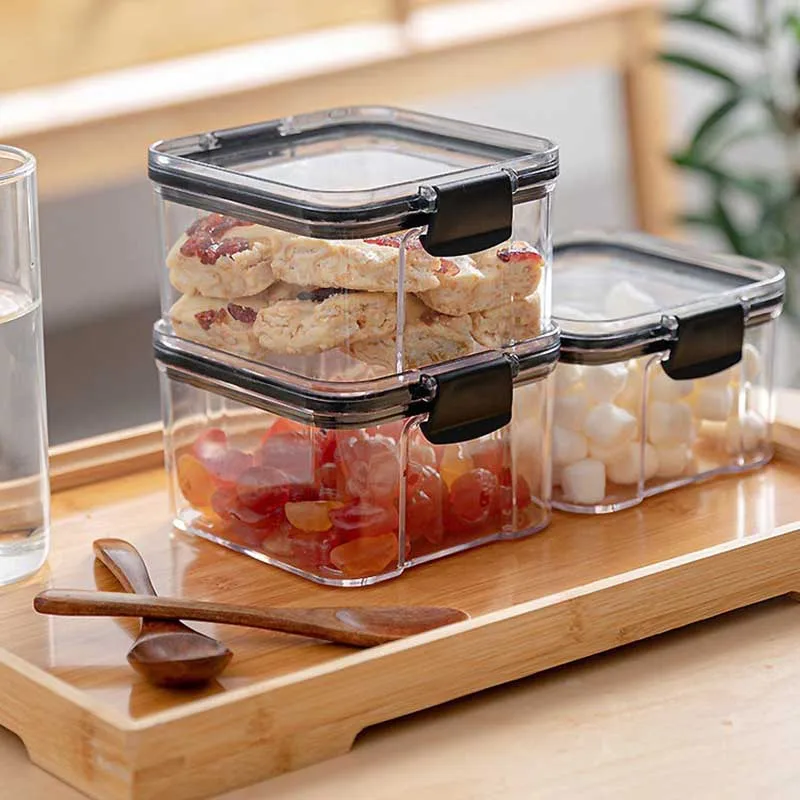 

1Pcs Transparent Multi Purpose 460/700/1300/1800ML Food Storage Container for Household Sealed Cans PET/TPR Kitchen Supplies