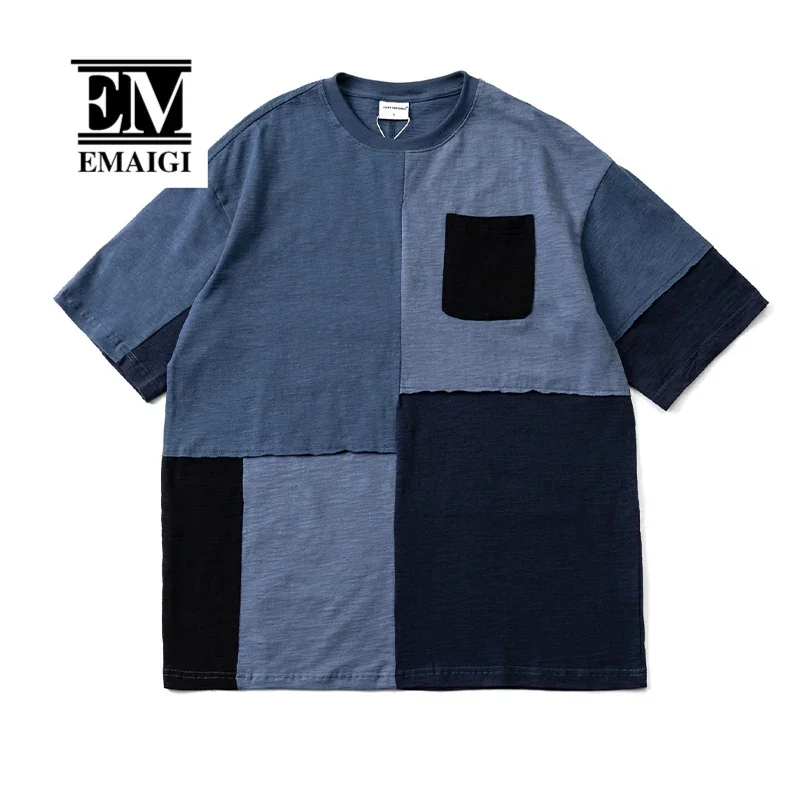 Летняя мужская футболка с бамбуковым узелком винтажная Свободная Повседневная