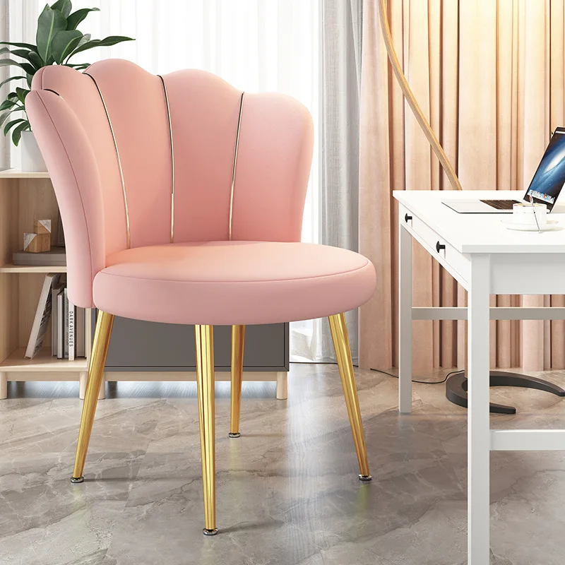

Nordic Luxury Back Bedroom Home Sim Ple Dresser Chair High Creative Makeup Stool Petal Chair