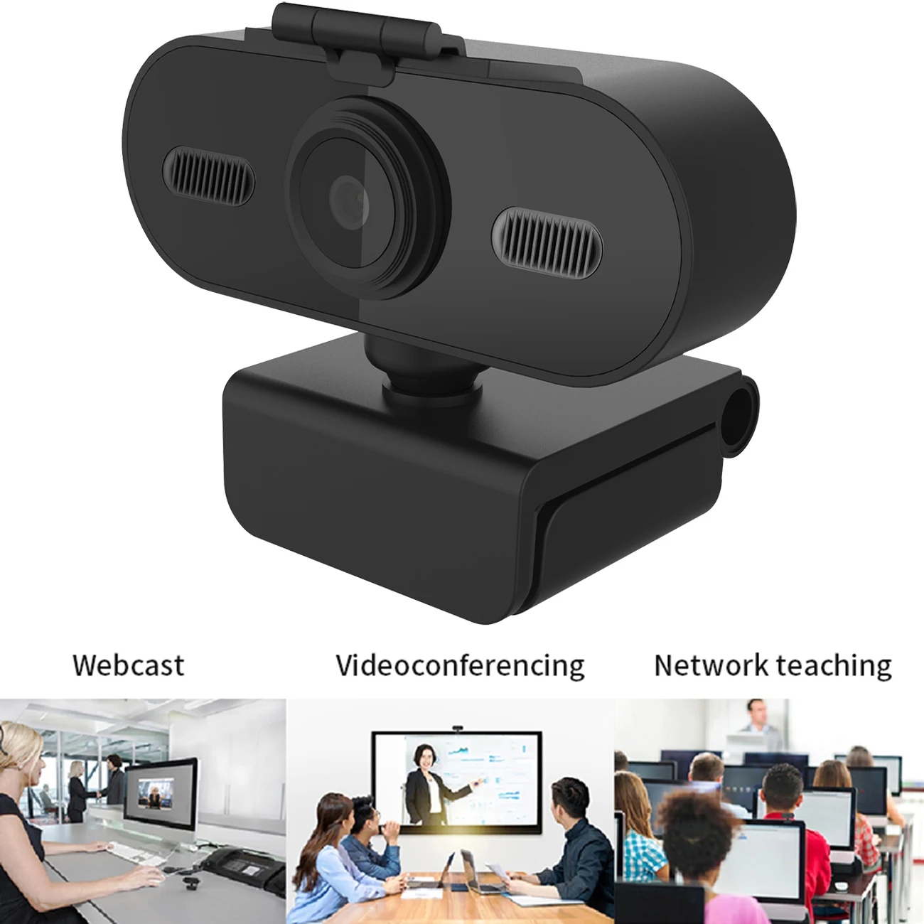 

30FPS 1080P Webcam PC, PAPALOOK PA930 HDR Streaming Live Web Camera with Dual Stereo Mic 90Degree Angle for OBS/SKYPE/ZOOM