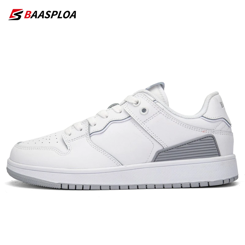 2023 Baasploa Men Casual Shoes Leather Skateboarding Shoes for Men Luxury Brand Desgin Whiter Sneakers Non-Slip Free Shipping