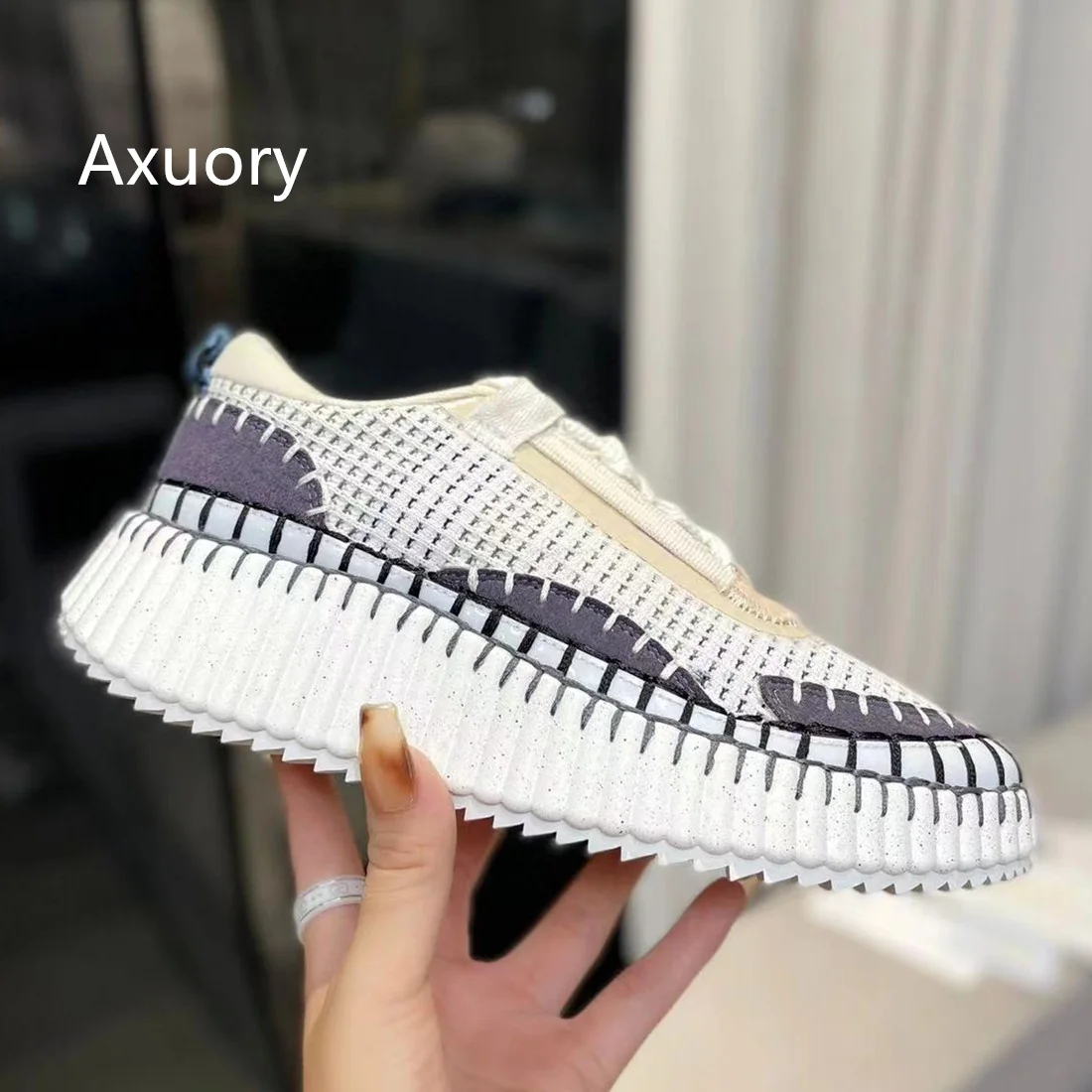 2023 Women's Sports Shoes Mixed Color Rainbow color Lace-up Casual Shoes With Box High Quality Handmade Platform Fashion Style