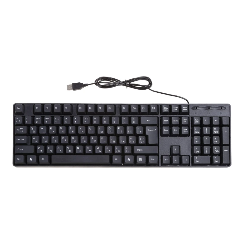 

104 keys full size Russian/ English Silent Keyboard Waterproof Office Keyboard for Windows Computer dropshipping
