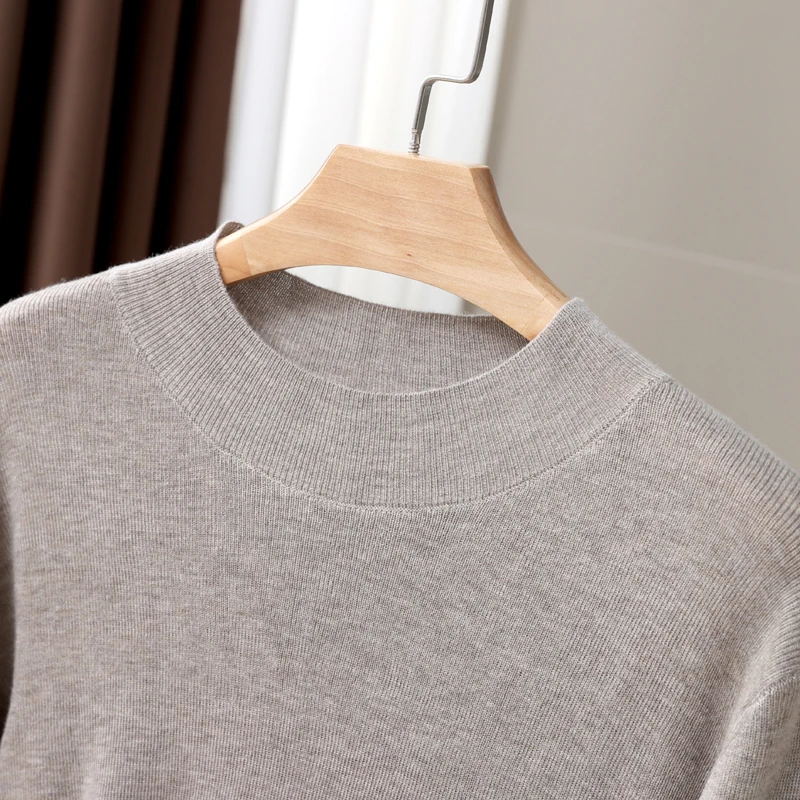 Женский кашемировый свитер из 100% чистой шерсти пуловер с круглым вырезом вязаный