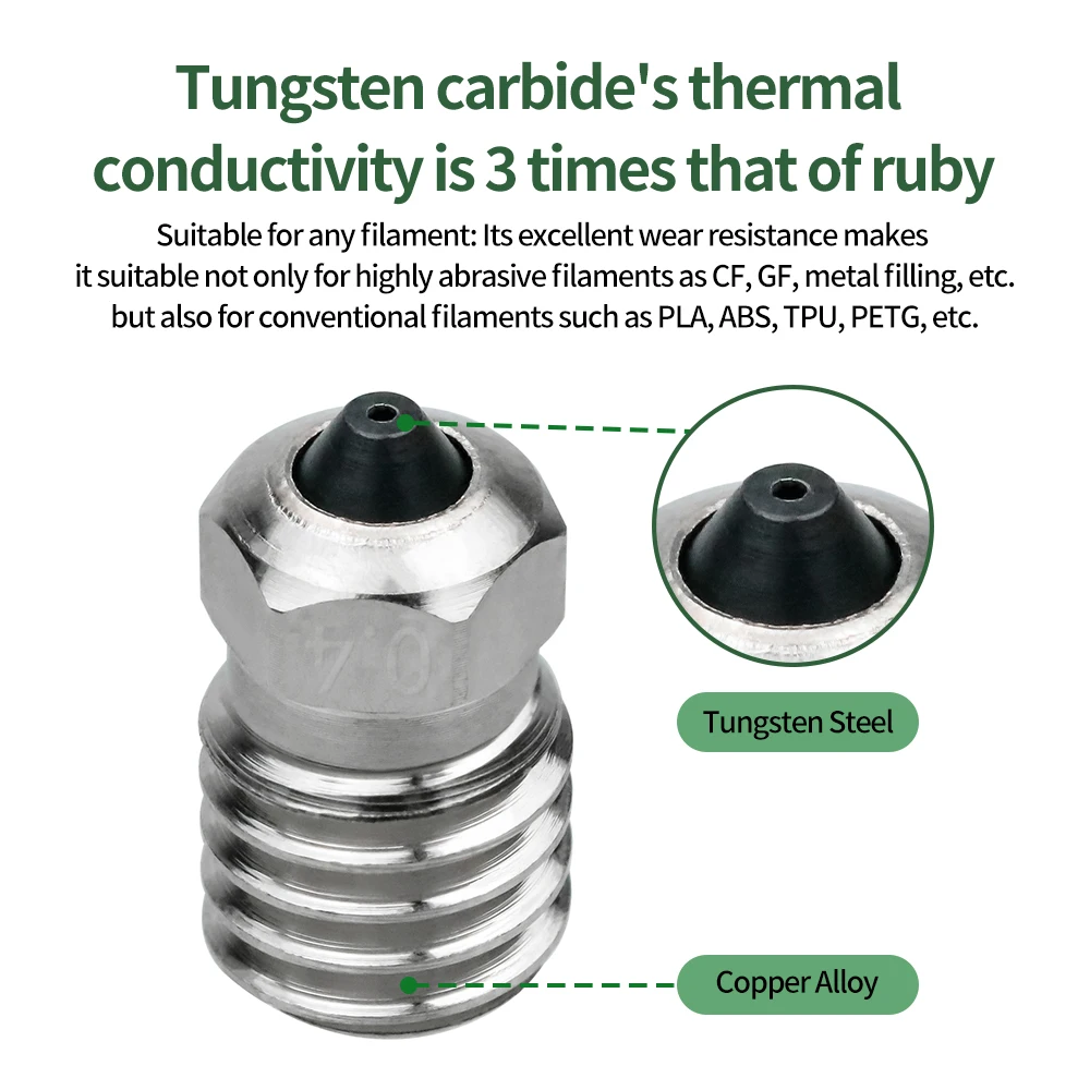 Для бамбукового лабораторного Hotend сопла биметаллическая из закаленной стали