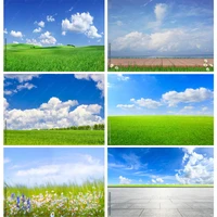 natural landscape photography props green grass and blue sky with white clouds photo background studio props 211223 kkll 04