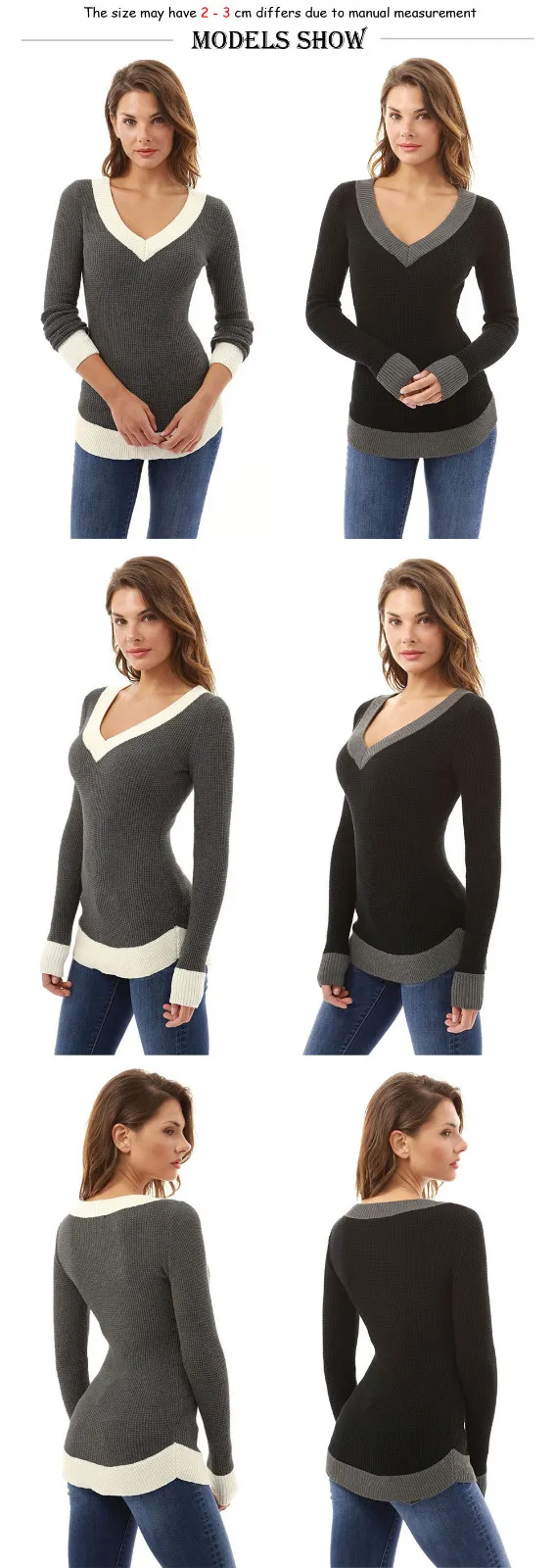 

Women Fashion Casual Sweater Tops Long Sleeve Neck V Hem Women Lightweight Sweater Long Oversized Cardigan Sweaters Women