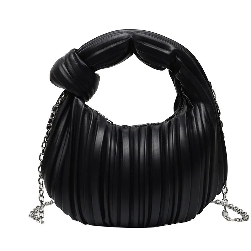 

Pleated Bag Temperament Shoulder Bags Handbag 2022 Summer New Popular Fashion Chain Messenger Women's Legitimate Leather Bag