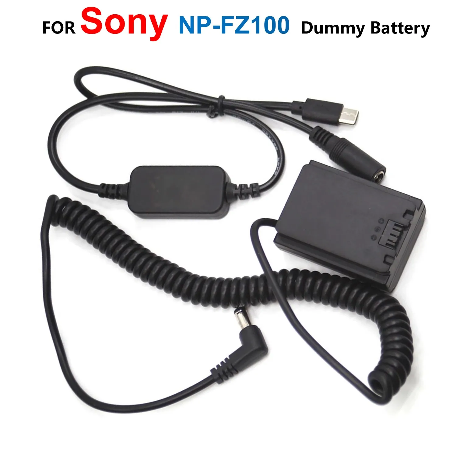 

NP FZ100 Dummy Battery + USB C Power Bank PD Adapter Charger DC Cable For Sony A1 A7C A7III A7RIII A7SIII A7RM4 A7RIV A9II A6600