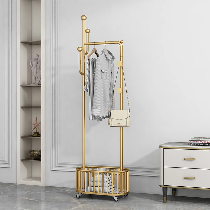 

Standing Hanger Clothes Wardrobes Shelf Entrance Mobile Clothing Hanger Floor Metal Living Room Perchero Blanco Hall Furniture