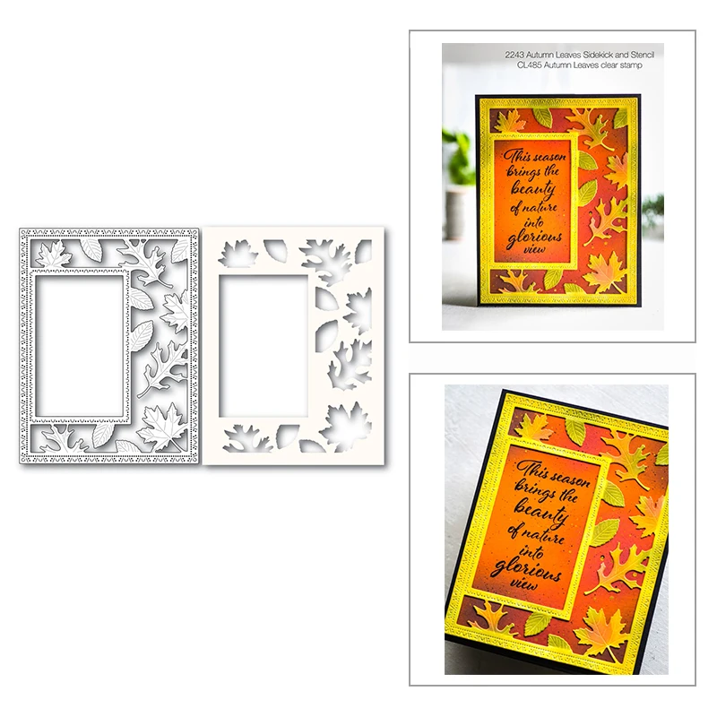 

2022 Новый Хэллоуин кленовый лист фон пластина цветок Рамка Металлическая высечка для процесса резки бумаги и визитных карточек