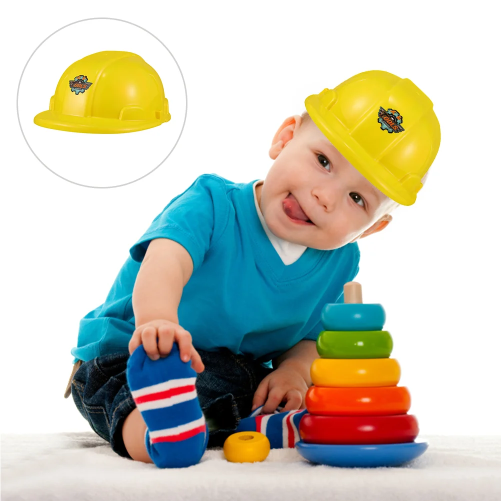 

Toy Worker Caps Construction Hat Kids Yellow Building Dress Up Hats Plastic