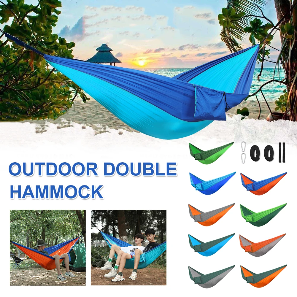 

Outdoor Camping Hammock Double Person Parachute Hammock with Hanging Ropes for Backpacking Camping Hiking Travel Beach Garden