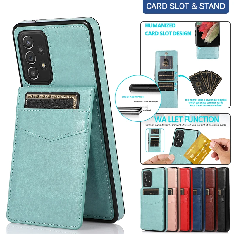 

For Samsung Galaxy A12 A52 A72 S21 S20FE Ultra S10 Plus Note20 A11 A21S A51 A71 Case Leather Wallet Card Cover