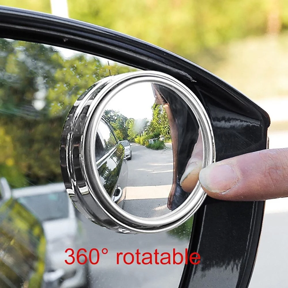 

1 Pair 360 Degree Wide Angle Adjustable Car Rear View Mirror Small Round Mirror Large Vision Reverse Assist Blind Spot Mirror