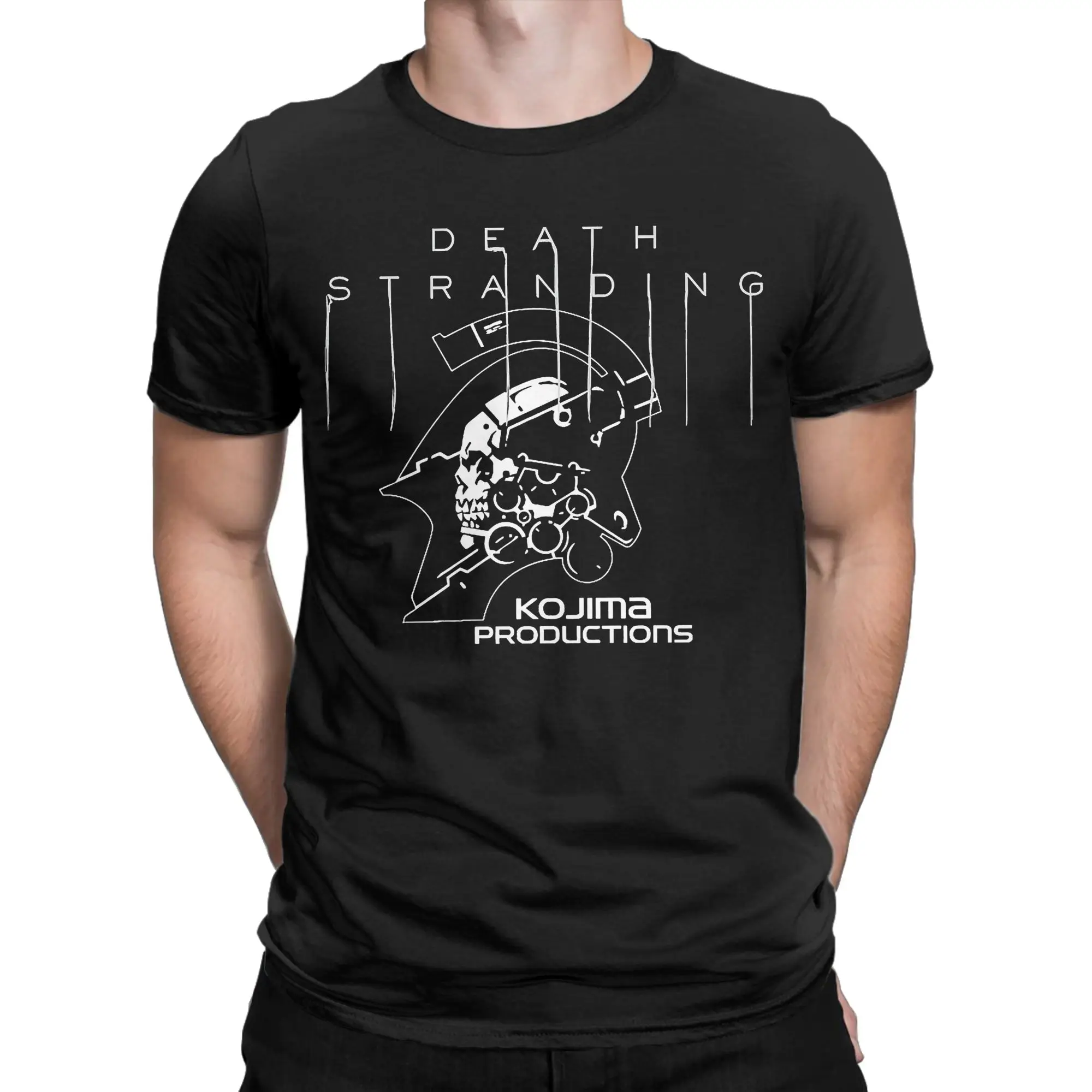 Фото Мужские и женские футболки Death Stranding Kojima Game, топы из 100% хлопка, повседневные футболки с короткими рукавами и круглым воротником, футболки для вечеринок №1