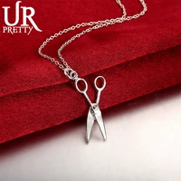 urpretty 925 sterling silver scissors pendant snake chain necklace 1618202224262830 inch for woman wedding party jewelry