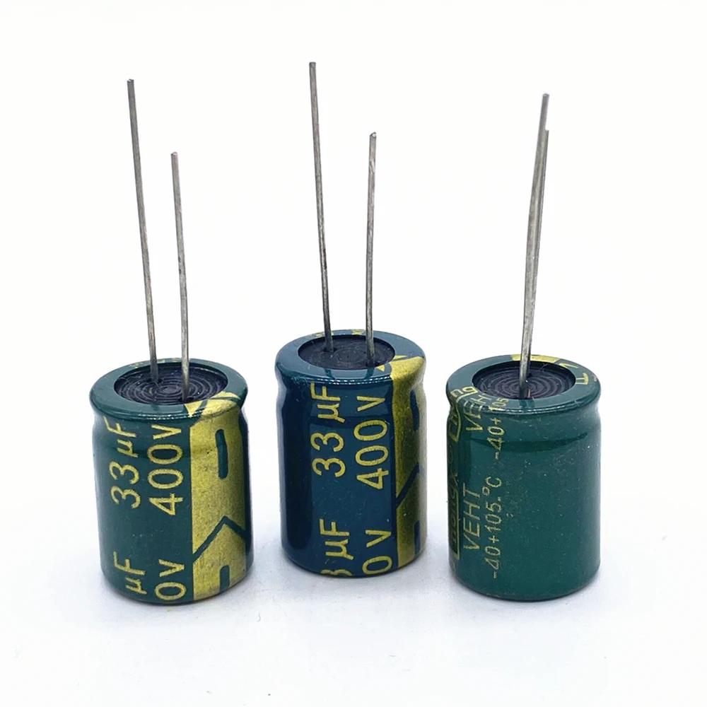 2pcs/lot 33UF high frequency low impedance 400V 33UF aluminum electrolytic capacitor size 13*18 T28 400V33UF 20%
