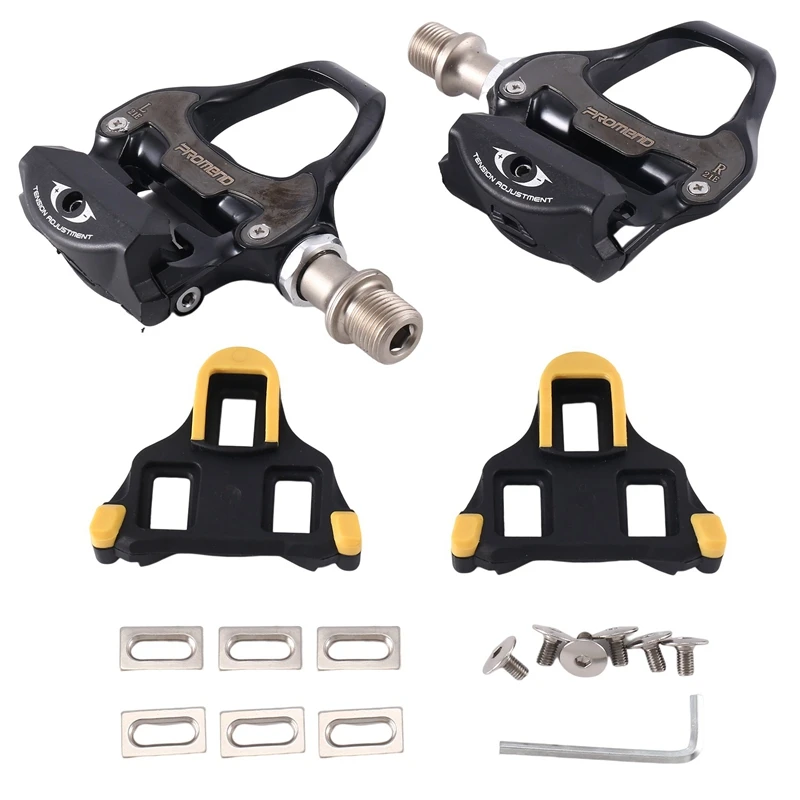 

New Promend Bicycle Pedal Road Bike Aluminum Alloy Self Locking Pedal Riding Pedestal Equipment Accessories