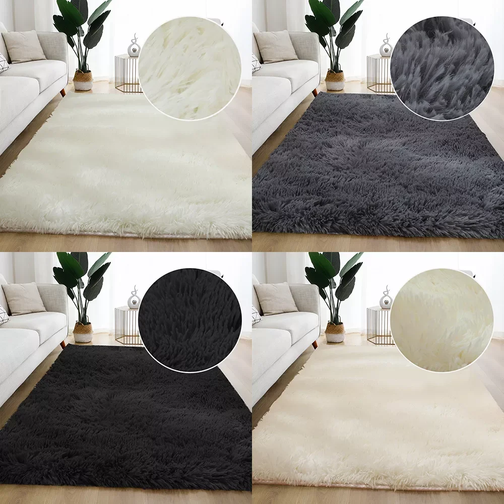 

Plush Rug for Home Living Room Fluffy Carpet Thick Bed Room Decor Carpets Soft Rugs Anti-slip Floor Velvet Mat Tie Dyeing