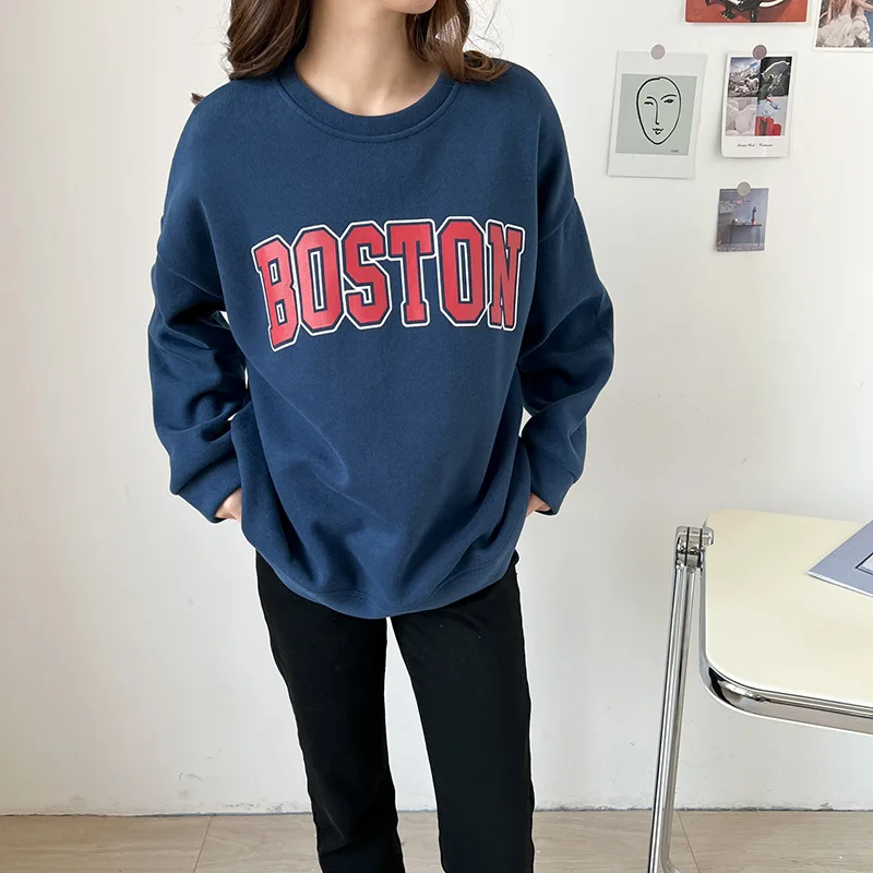 

Sweater women's spring and autumn 2022 new style coat design small Korean version lazy style loose cotton letter top trendy