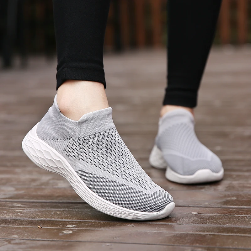 Summer Sneakers Women's Breathable Socks Shoes Walking Shoes Women Fashion Lightweight Soft Sole