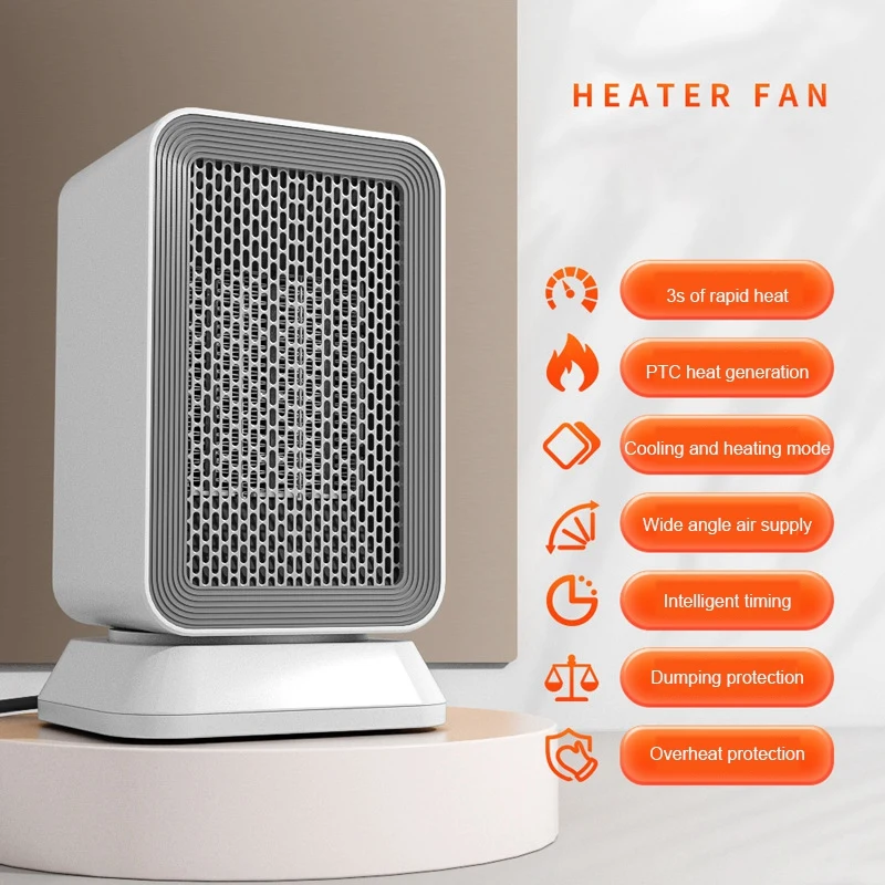 

Electric Heater Shaking Head Silent Heating Heater Home Office Desktop Heater Small Electric Heater EU Plug