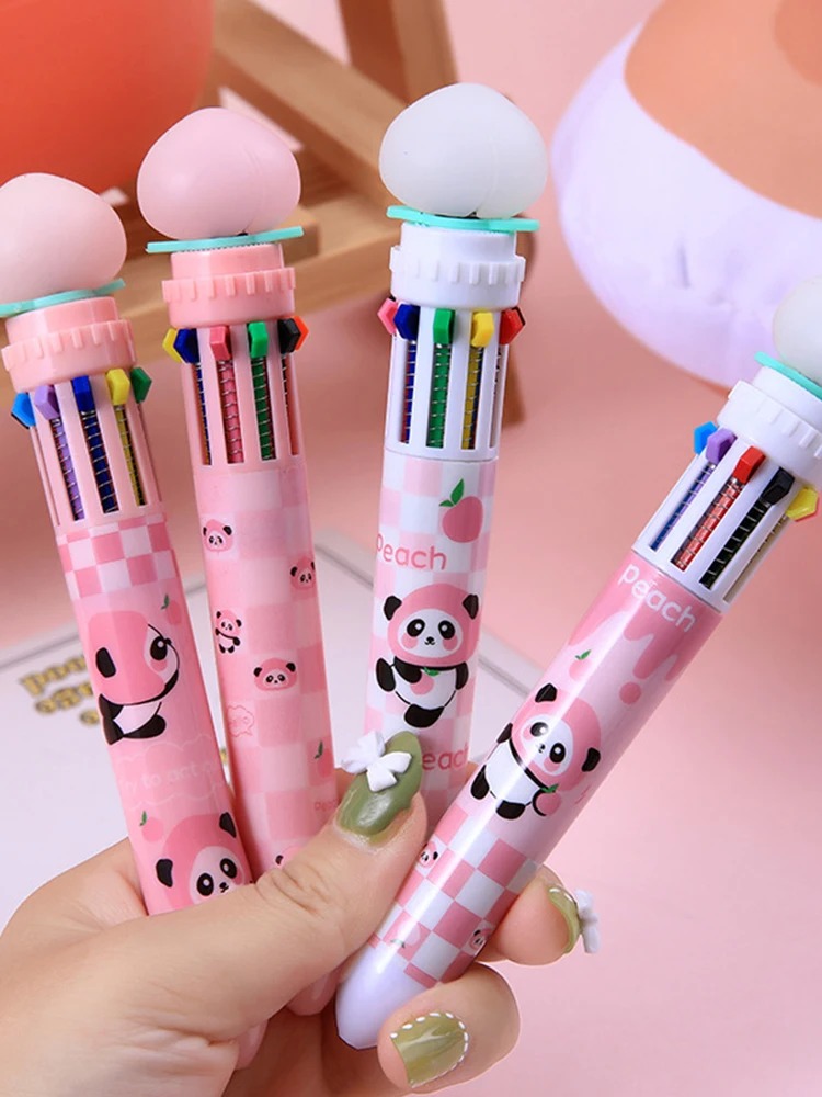 

Разноцветная масляная ручка в виде персикового панды, 10 цветов