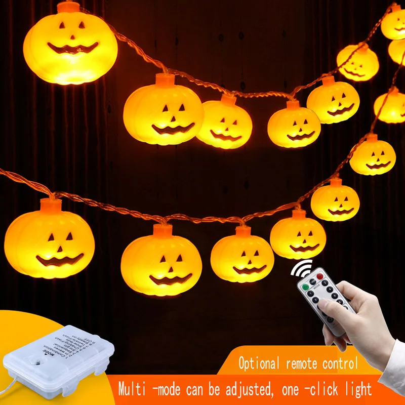 10LED Halloween Led Light Pumpkin Bat Ghost String Lamp Hanging Ornament Happy Halloween Party Horror Decoration For Home GL173