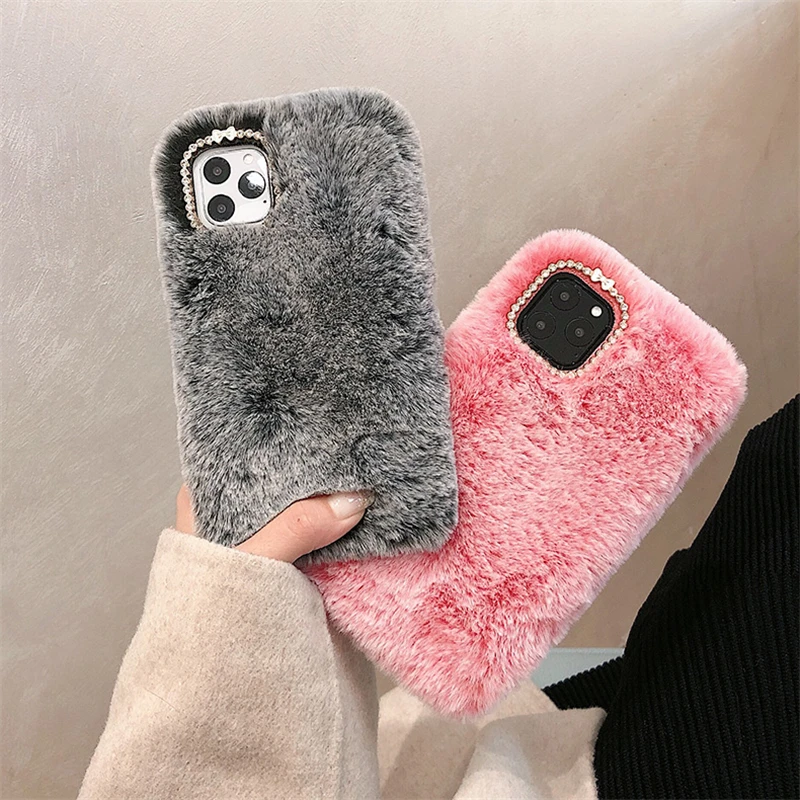 Мягкий пушистый меховой чехол для телефона Xiaomi Redmi Note 10 10s 11 11s 9 Pro 9s 9t 9c 9a 10c милый -