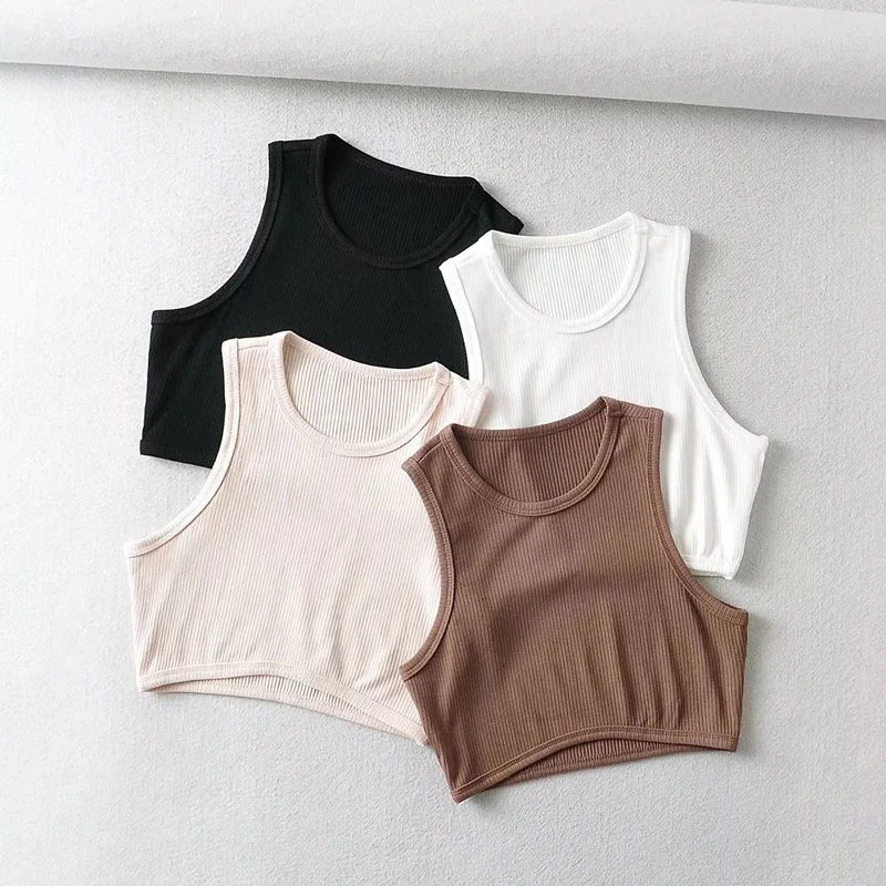 Женский кроп-топ с круглым вырезом | Женская одежда