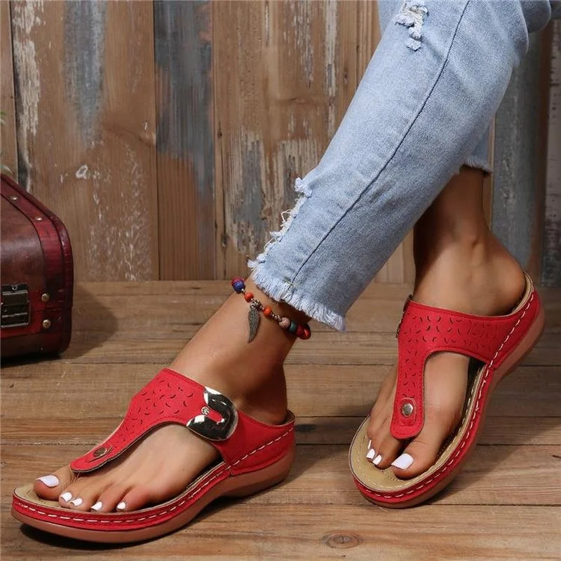 Women's Sandals2022New Printed Lightweight Summer Shoes Women's Low Heel Non-Slip Slippers Sandalias Mujer Flip-Flops Large Size