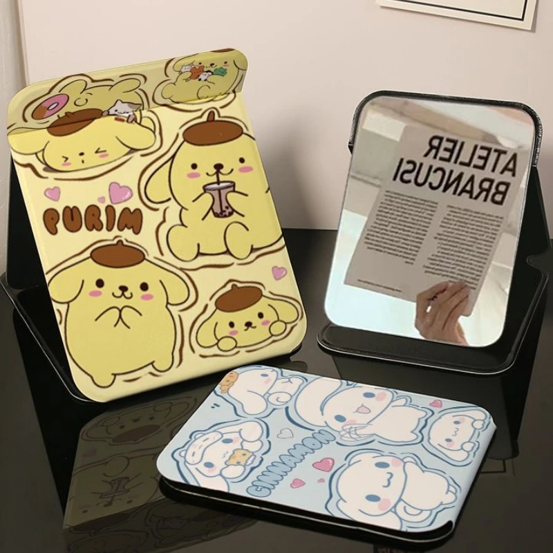 

Purin Fold Cosmetic Mirror Student Desktop Bedroom Dormitory Melody Kawaii Cartoon Exquisite Convenient Portable Life Supplies