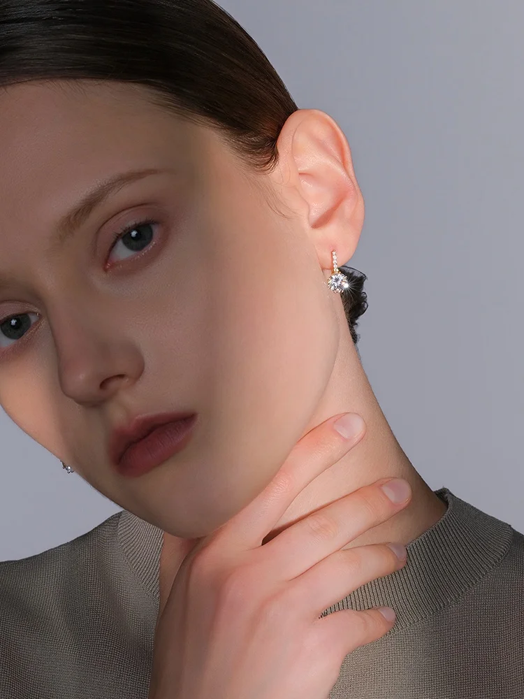 Серьги из стерлингового серебра с бриллиантами новинка 2024 популярные