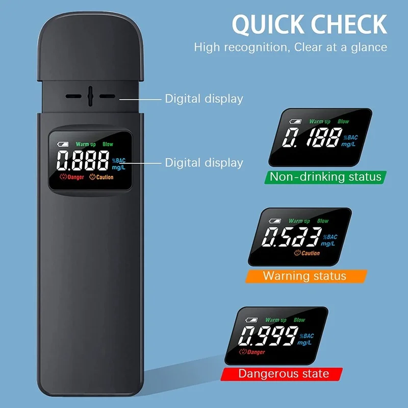 

H10 Tester Quick Response Professional LCD Digital Display Alcohol Detector for drunk driving Alcohol Breathalyzer alcotest