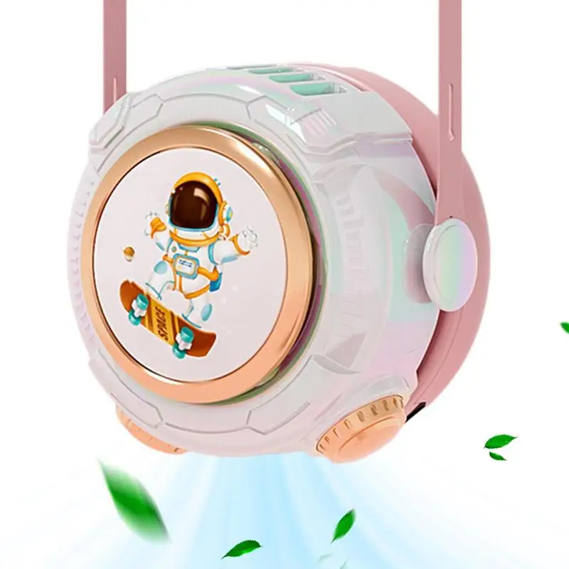 

Mini Fan USB Fan Portable Bladeless Neck Fan 3 Speeds Adjustable USB Charging Silicone Lanyard Design For Desktop Sofa