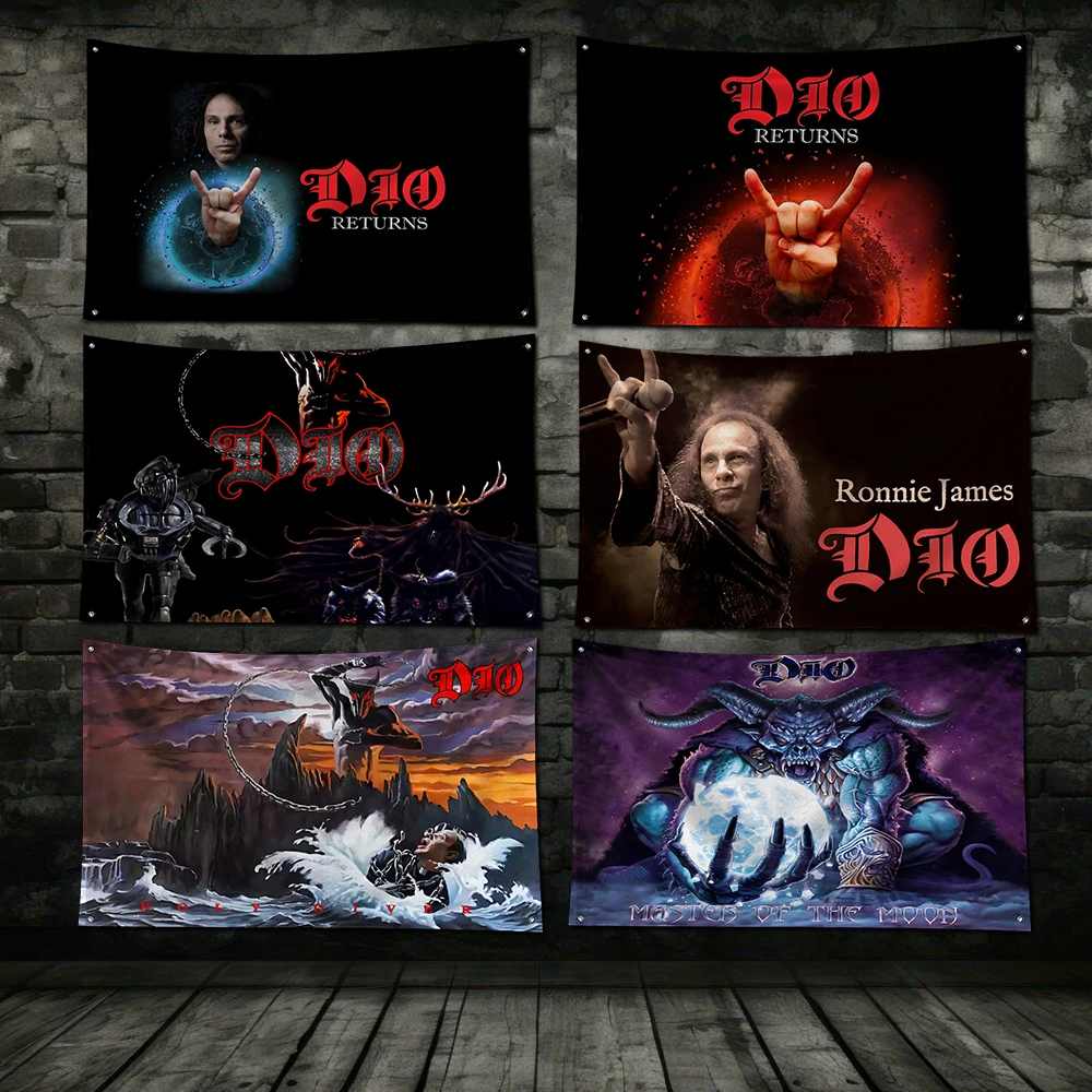3x5 Ft Heavy Metal Rock Band D-dios Flag Polyester Digital Printing Banner for Garage Wall Door Decoration With Brass Grommets